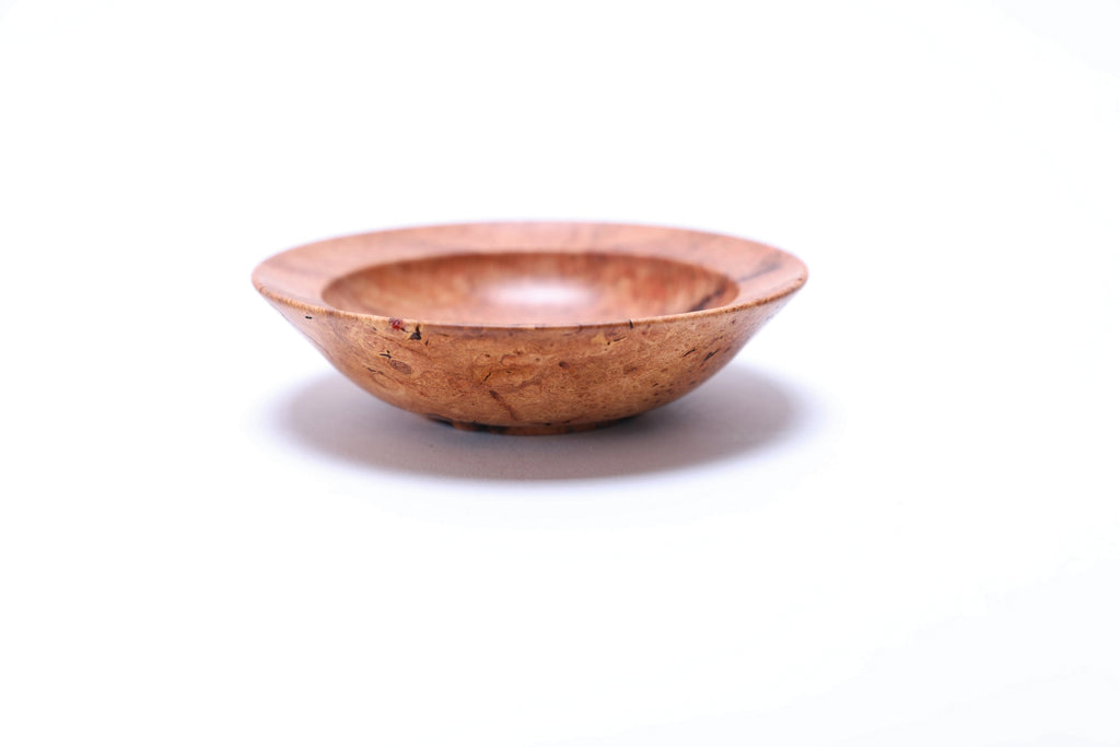 #2613 Small Birdseye Wild Black Cherry Burl Wooden Bowl  3 7/8" x 1"