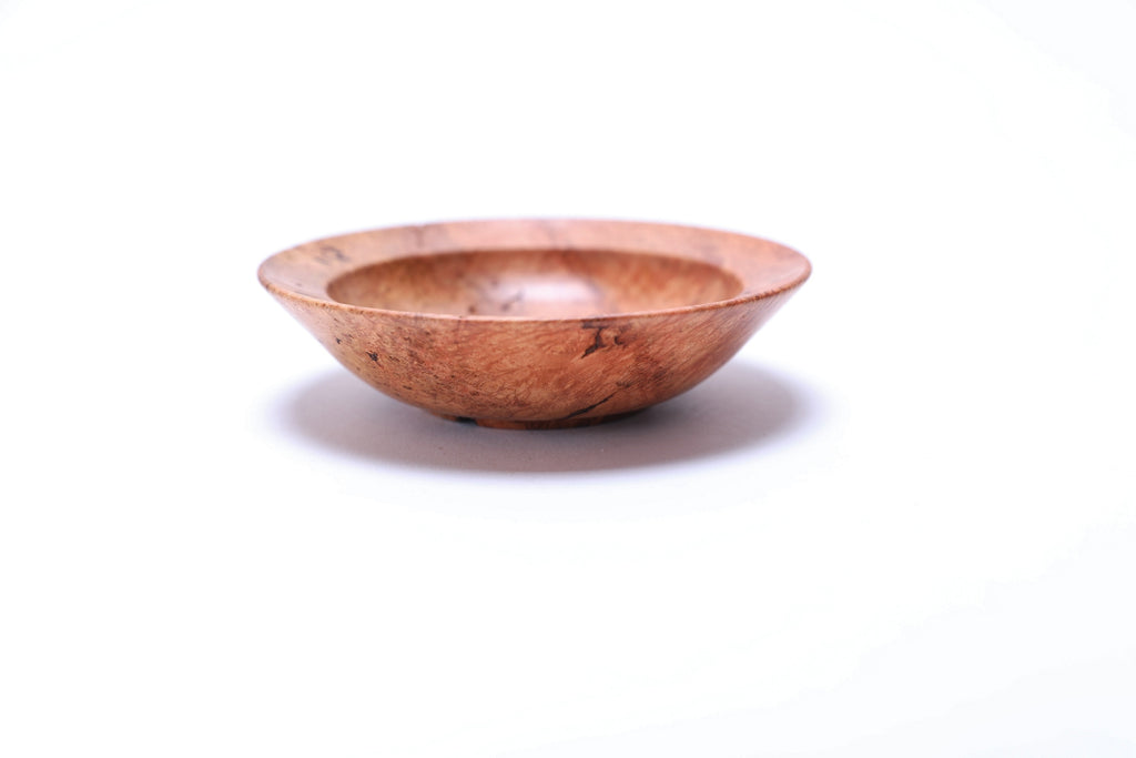 #2613 Small Birdseye Wild Black Cherry Burl Wooden Bowl  3 7/8" x 1"
