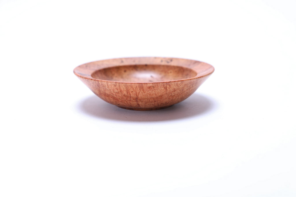 #2613 Small Birdseye Wild Black Cherry Burl Wooden Bowl  3 7/8" x 1"