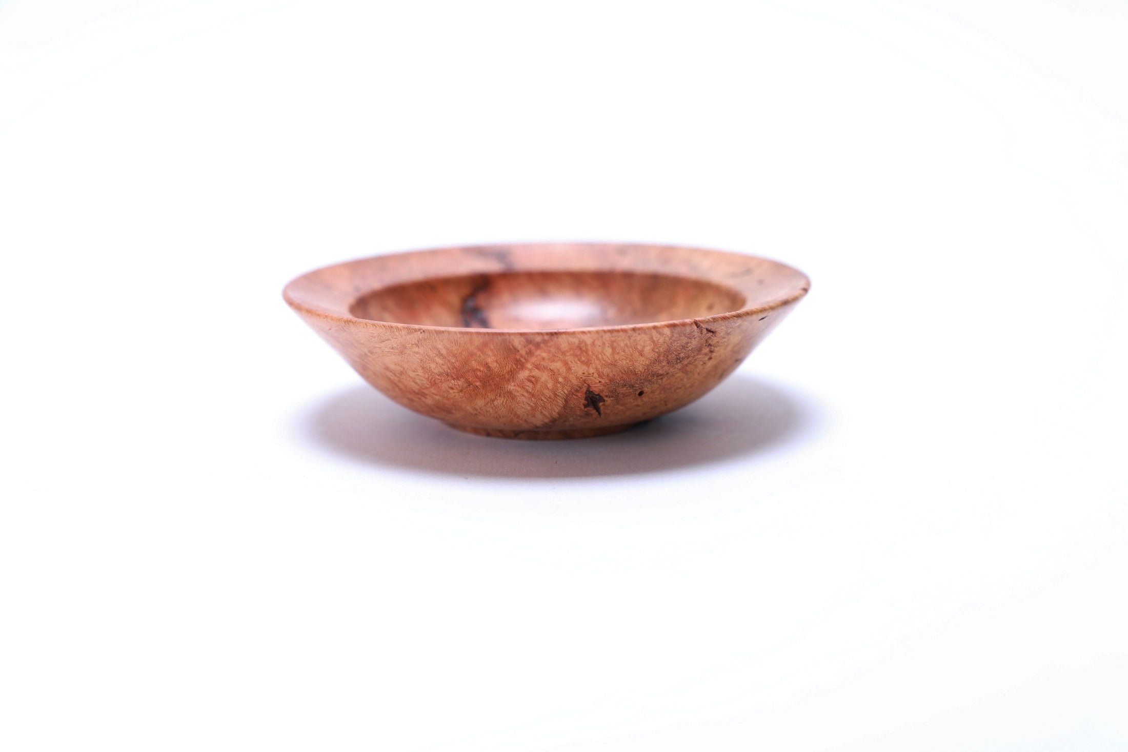 #2613 Small Birdseye Wild Black Cherry Burl Wooden Bowl  3 7/8" x 1"