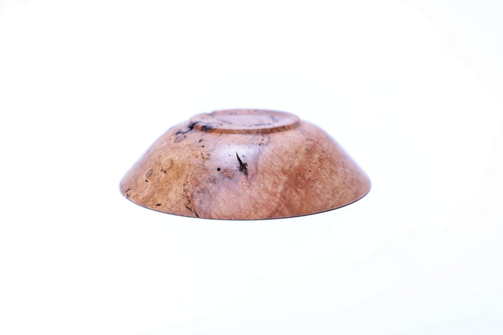 #2613 Small Birdseye Wild Black Cherry Burl Wooden Bowl  3 7/8" x 1"
