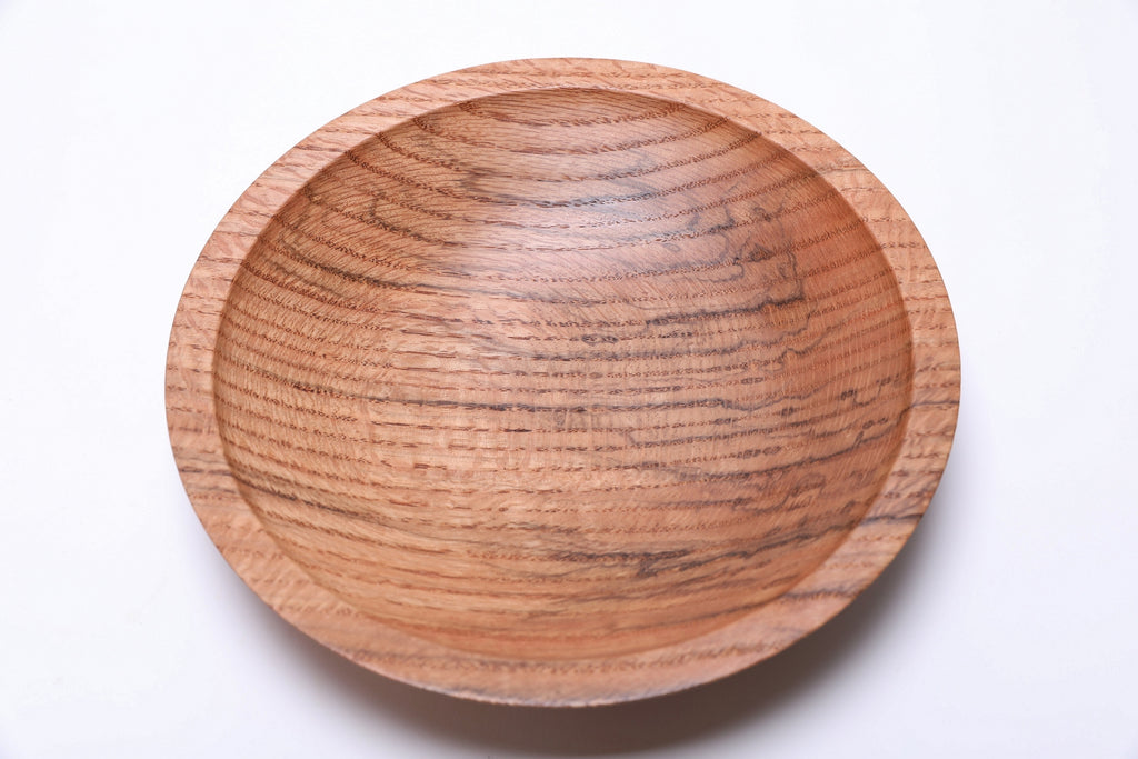 #2617 Spalted Quartersawn Red Oak Wooden Bowl 9 3/4" x 1 7/8"