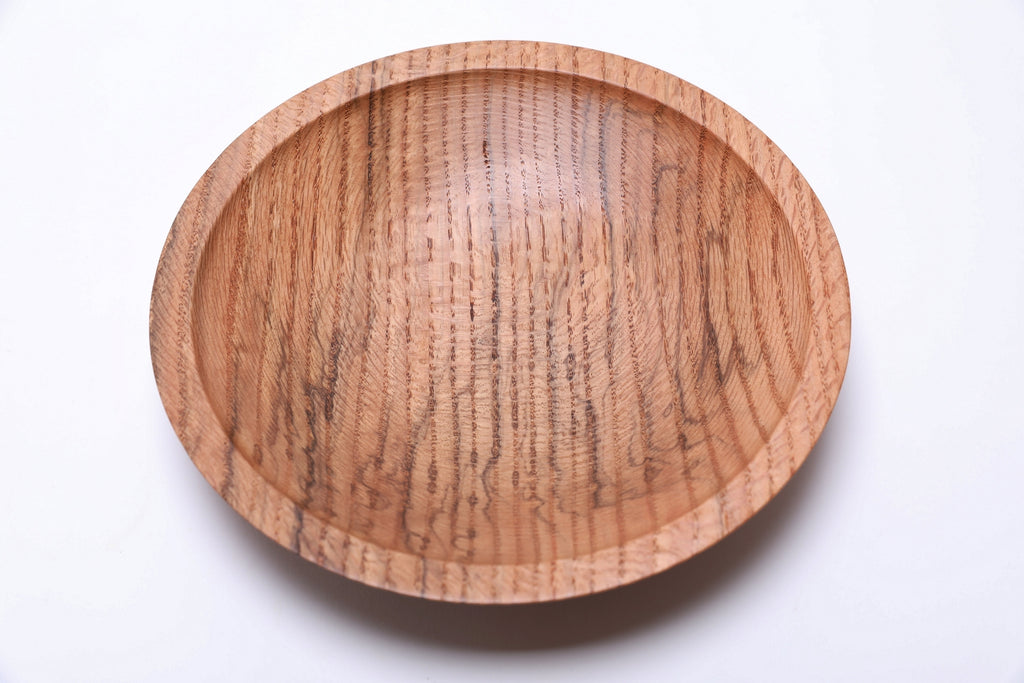#2617 Spalted Quartersawn Red Oak Wooden Bowl 9 3/4" x 1 7/8"