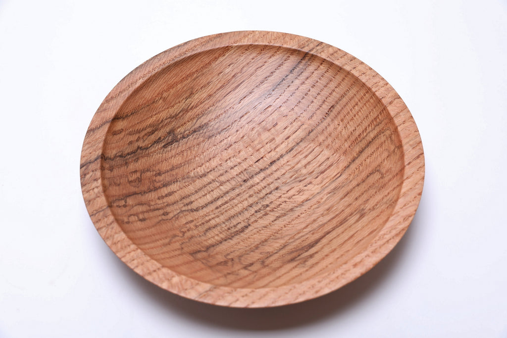 #2617 Spalted Quartersawn Red Oak Wooden Bowl 9 3/4" x 1 7/8"