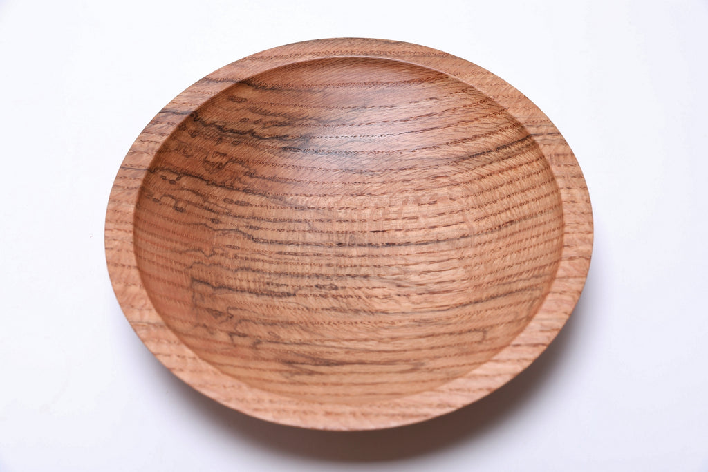 #2617 Spalted Quartersawn Red Oak Wooden Bowl 9 3/4" x 1 7/8"