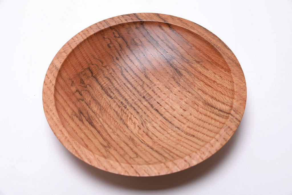 #2617 Spalted Quartersawn Red Oak Wooden Bowl 9 3/4" x 1 7/8"