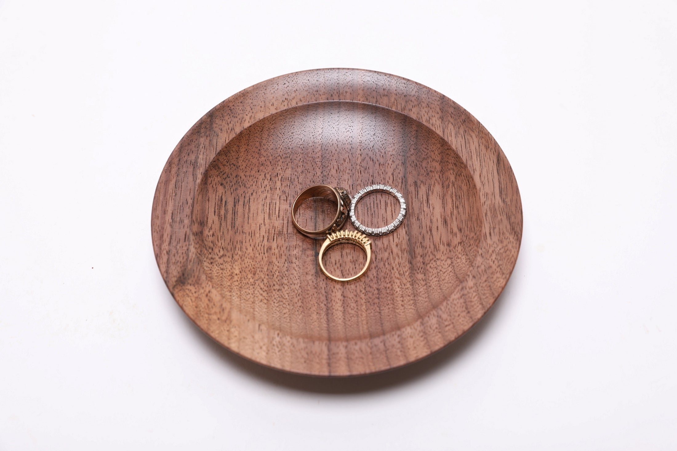 #2616 Quartersawn Wild Black Walnut Wooden Ring Dish  5 1/2" x 7/8"