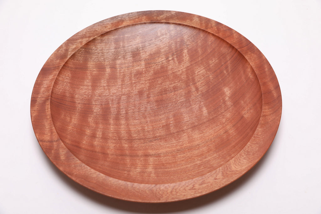 #2624 Quilted Makore Wooden Platter  13 1/4" x 1 3/8"