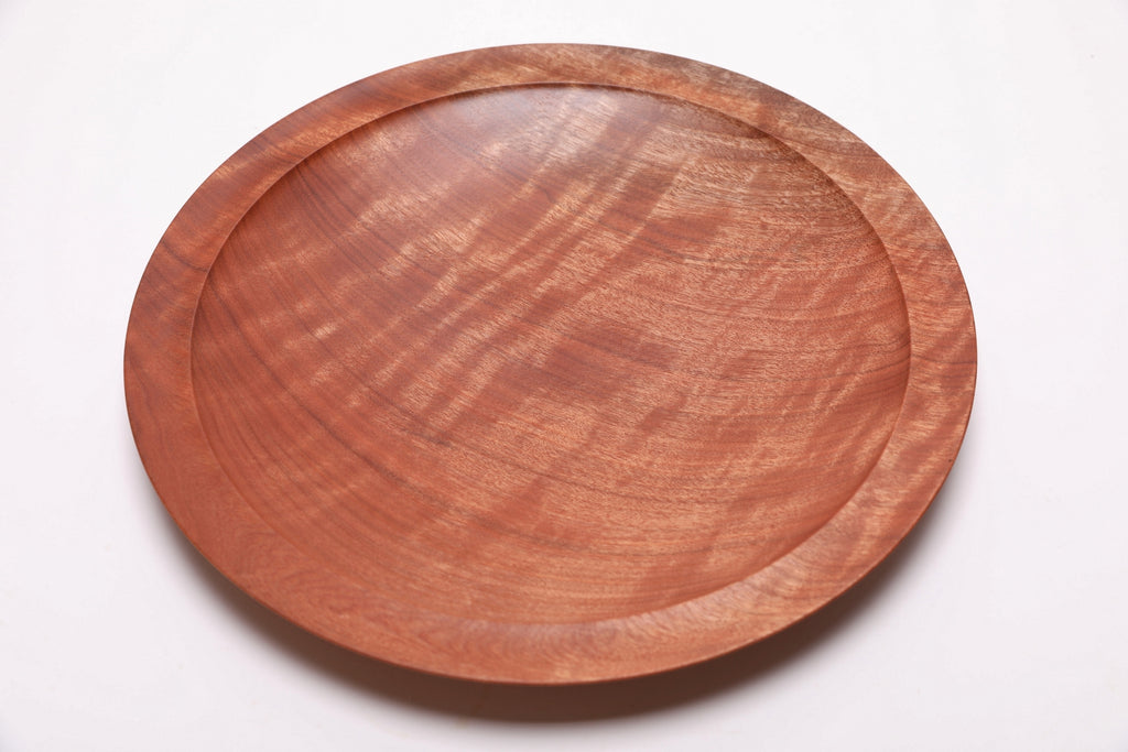 #2624 Quilted Makore Wooden Platter  13 1/4" x 1 3/8"