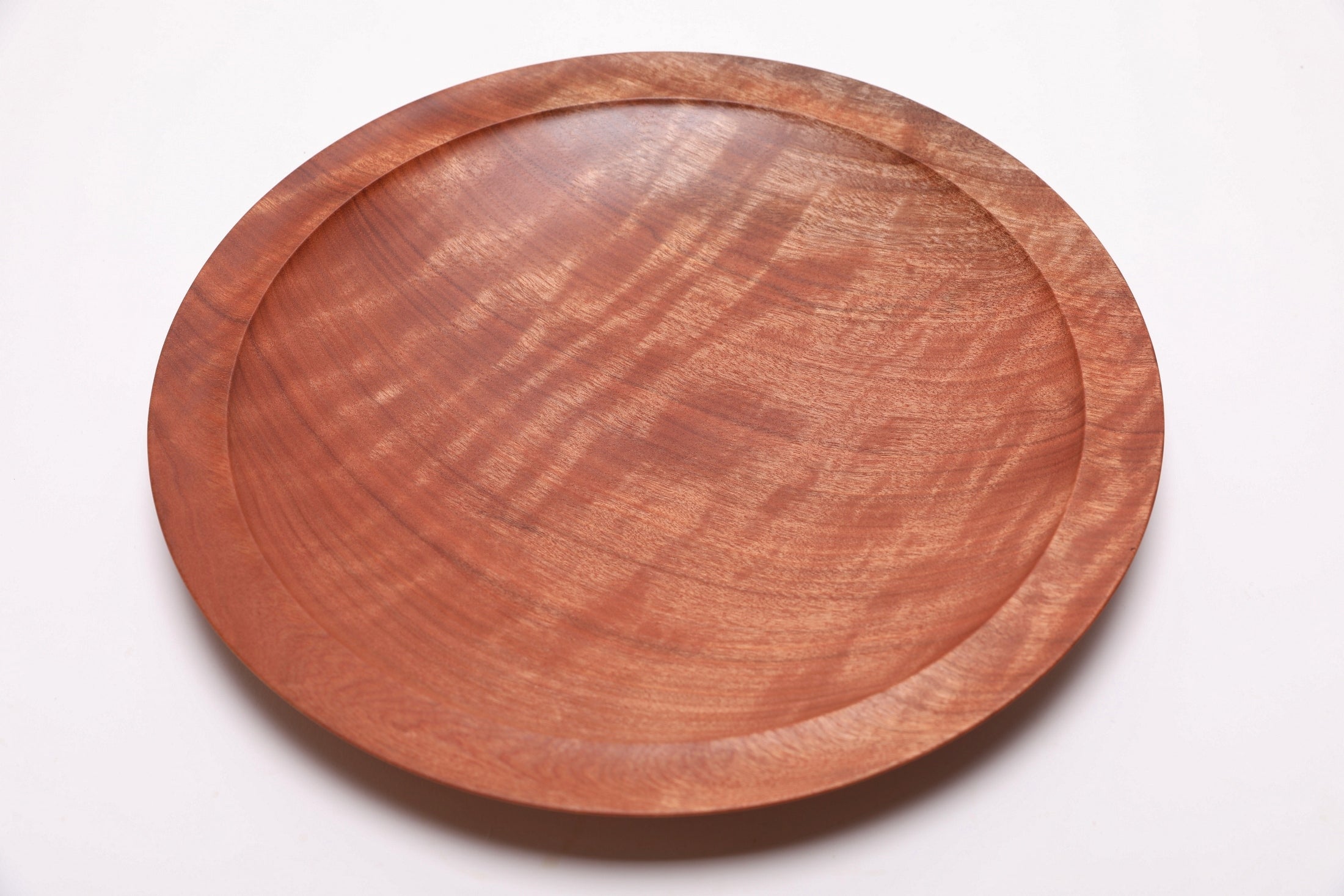 #2624 Quilted Makore Wooden Platter  13 1/4" x 1 3/8"