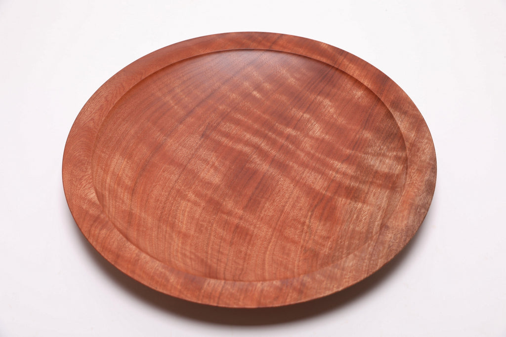 #2624 Quilted Makore Wooden Platter  13 1/4" x 1 3/8"