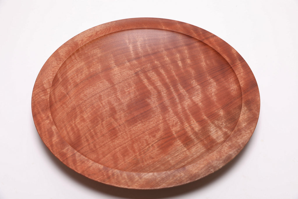 #2624 Quilted Makore Wooden Platter  13 1/4" x 1 3/8"