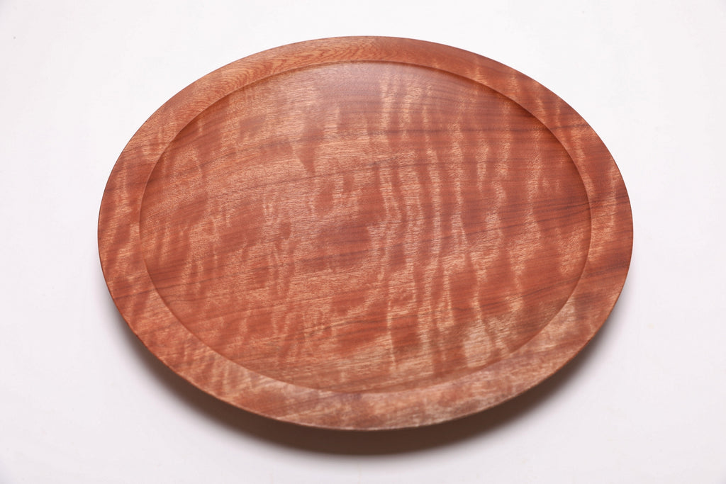 #2624 Quilted Makore Wooden Platter  13 1/4" x 1 3/8"