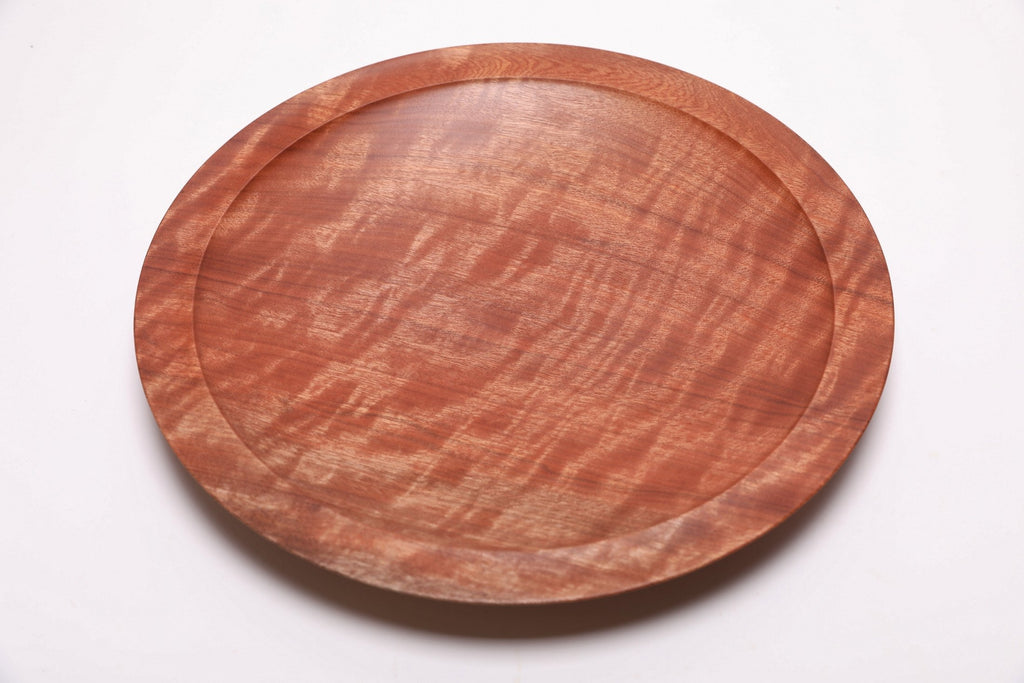 #2624 Quilted Makore Wooden Platter  13 1/4" x 1 3/8"