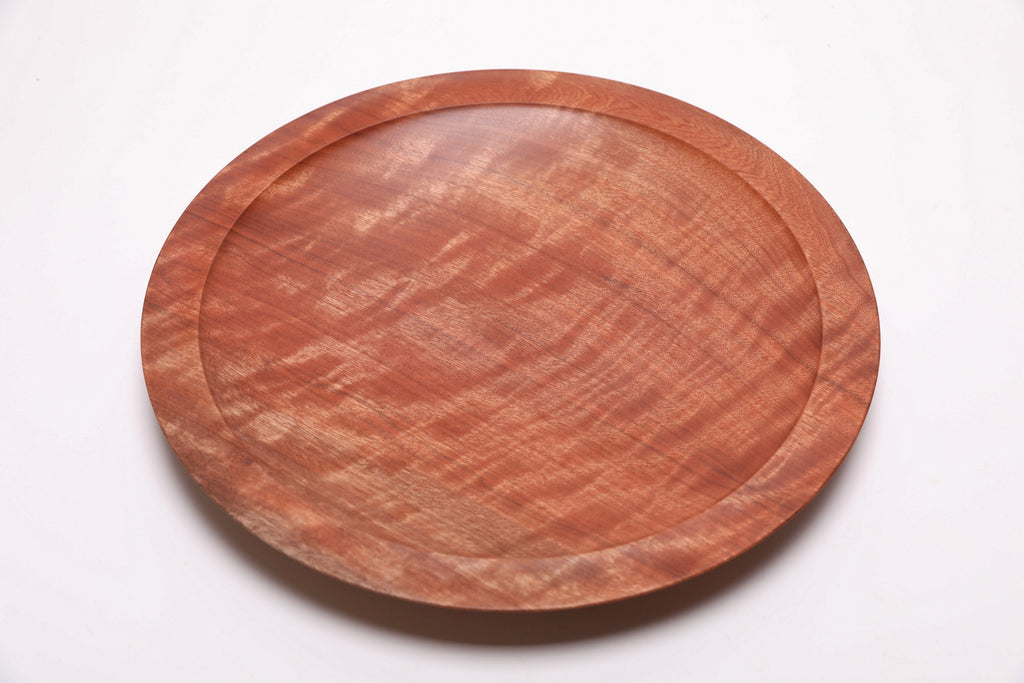 #2624 Quilted Makore Wooden Platter  13 1/4" x 1 3/8"