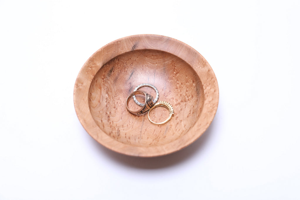 #2631 Small Birdseye Maple Wooden Ring Dish  4 5/8" x 1 3/8"