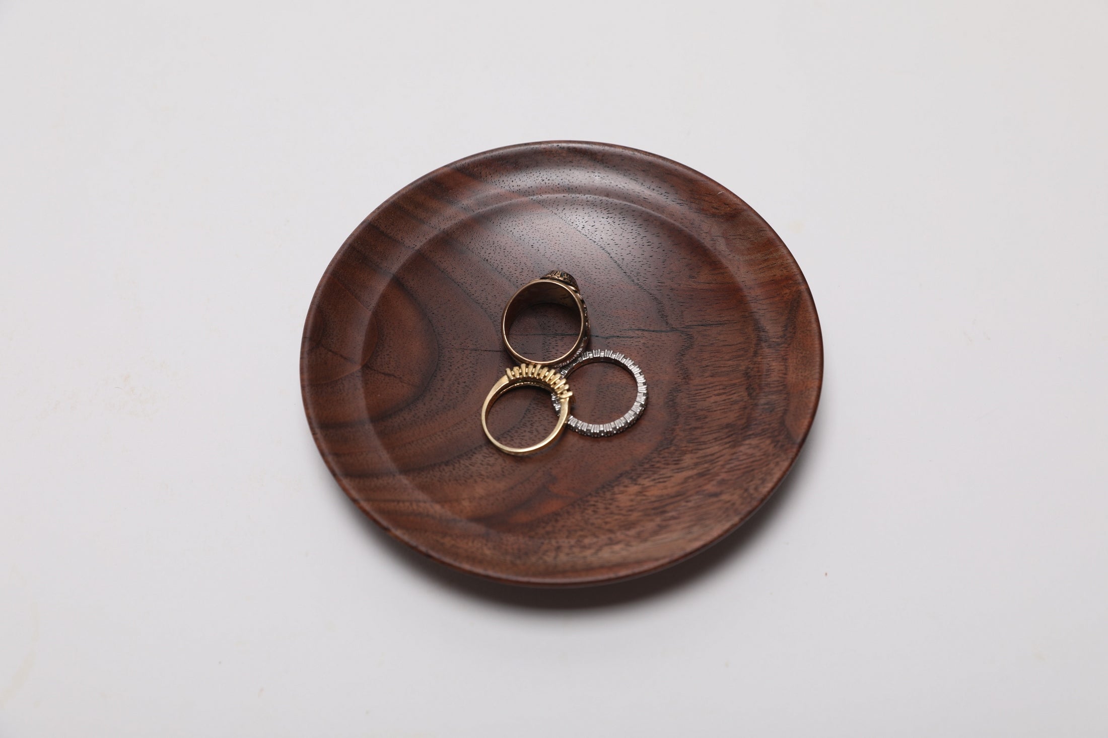 #2642 Curly Claro Walnut Ring Dish  4 3/4" x 3/4"