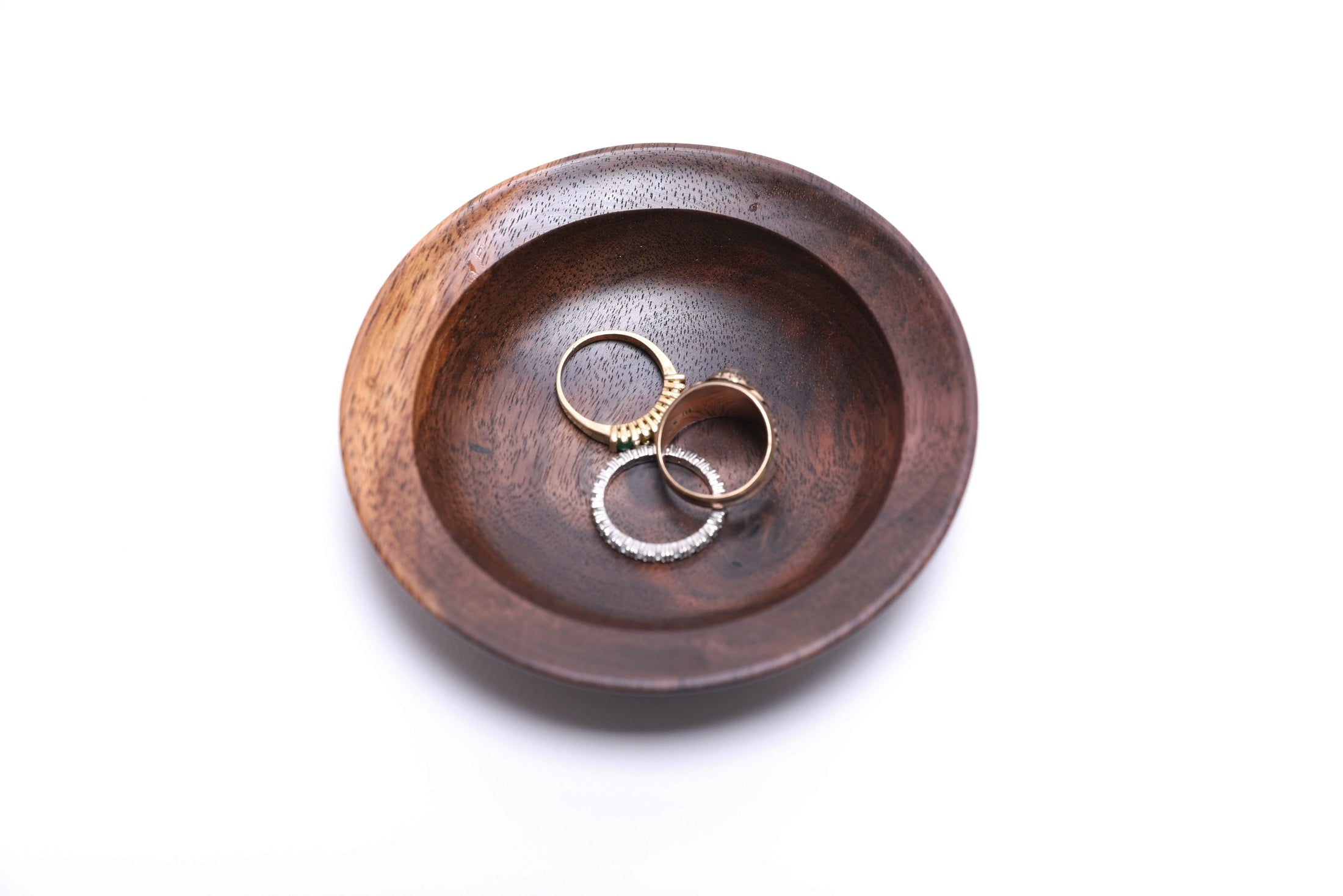 #2645 Claro Walnut Wooden Ring Dish  4" x 7/8"