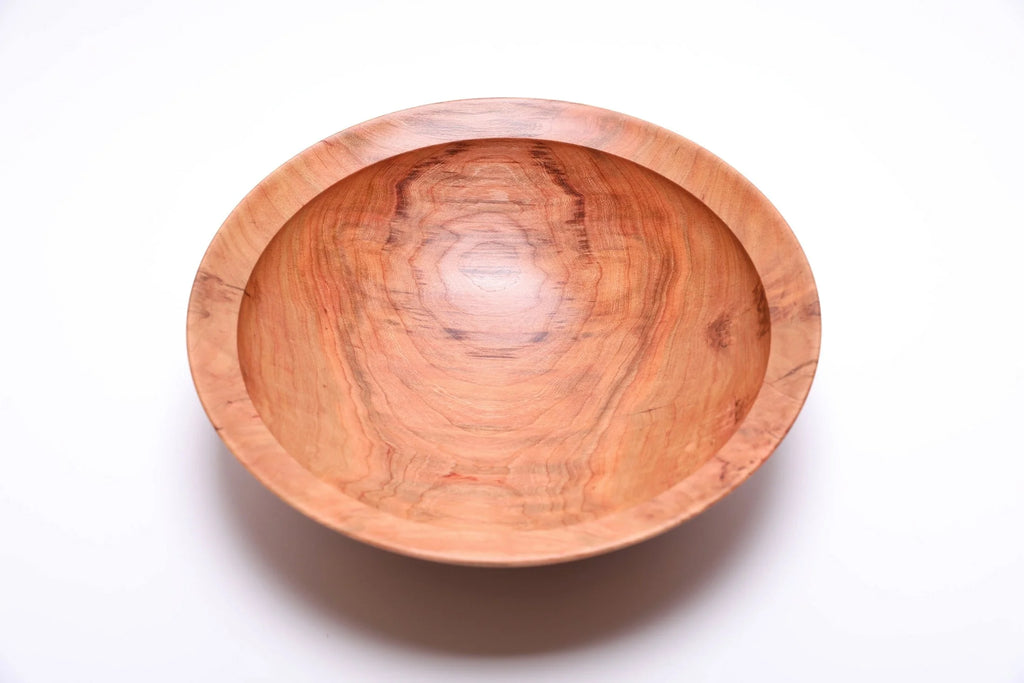 #2644 Curly Wild Black Cherry Fruit and Wooden Salad Bowl  (11" x 3 1/8")