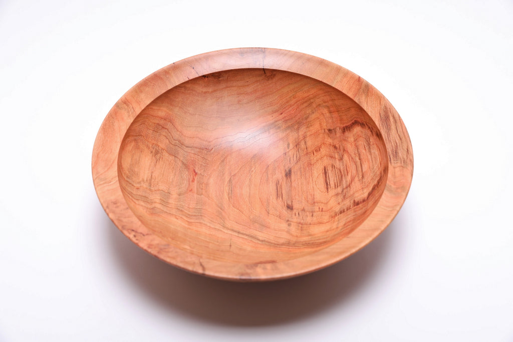 #2644 Curly Wild Black Cherry Fruit and Wooden Salad Bowl  (11" x 3 1/8")