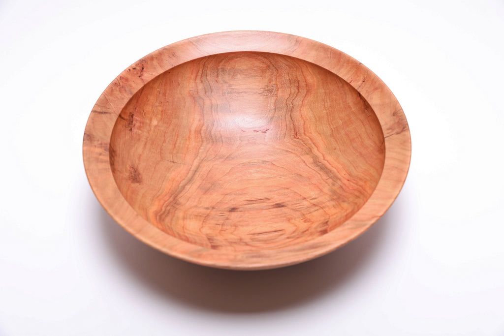 #2644 Curly Wild Black Cherry Fruit and Wooden Salad Bowl  (11" x 3 1/8")