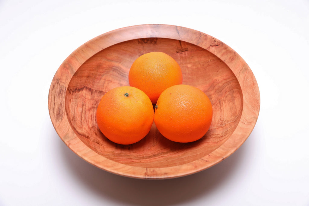 #2644 Curly Wild Black Cherry Fruit and Wooden Salad Bowl  (11" x 3 1/8")