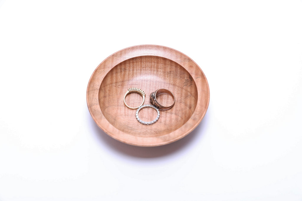 #2649 Fiddleback Maple Wooden Ring Dish  (4 3/8" x 1 1/8")