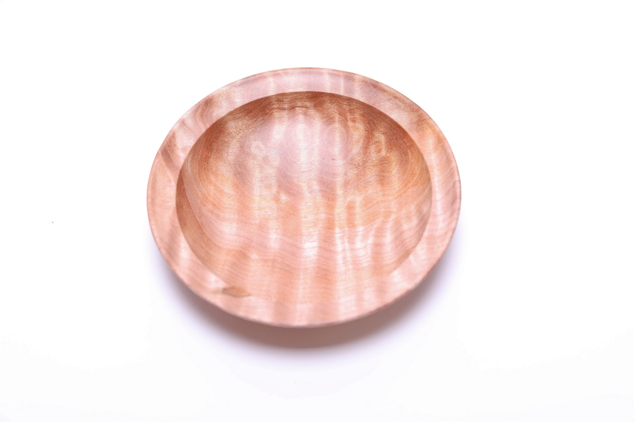 #2654 Quilted Curly Big Leaf Maple Wooden Ring Dish  (4 3/4" x 1")