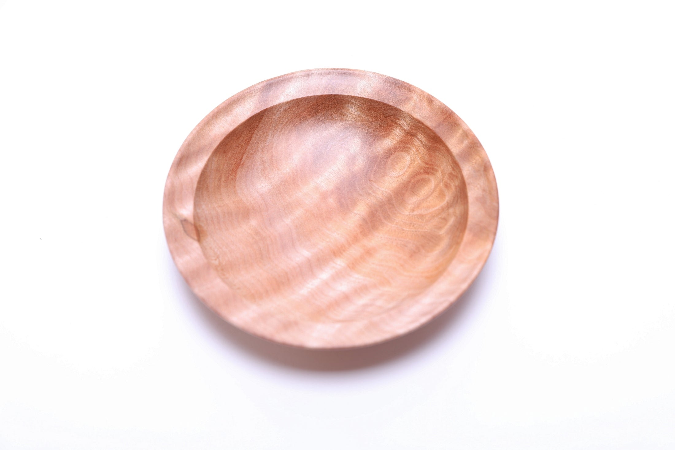 #2654 Quilted Curly Big Leaf Maple Wooden Ring Dish  (4 3/4" x 1")