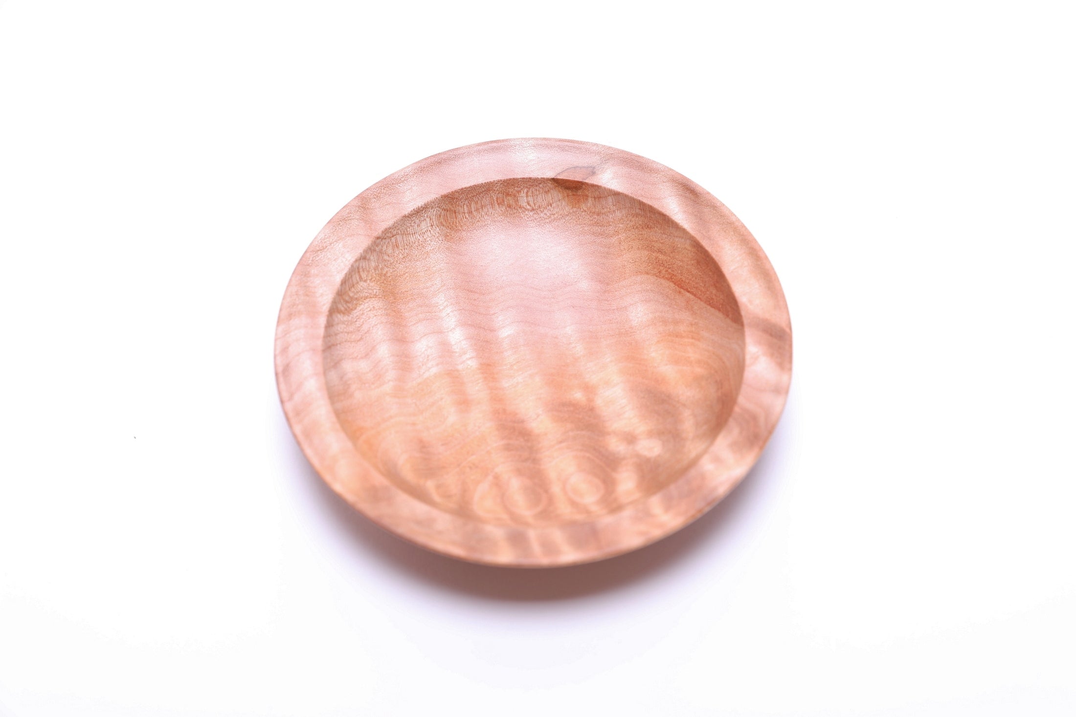 #2654 Quilted Curly Big Leaf Maple Wooden Ring Dish  (4 3/4" x 1")