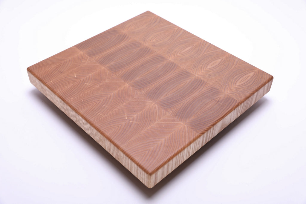 #3057 Book Matched Ash End Grain Cutting Board  (14 1/2" x 13 3/4" x 1 5/8")