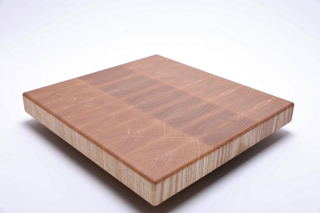 #3057 Book Matched Ash End Grain Cutting Board  (14 1/2" x 13 3/4" x 1 5/8")