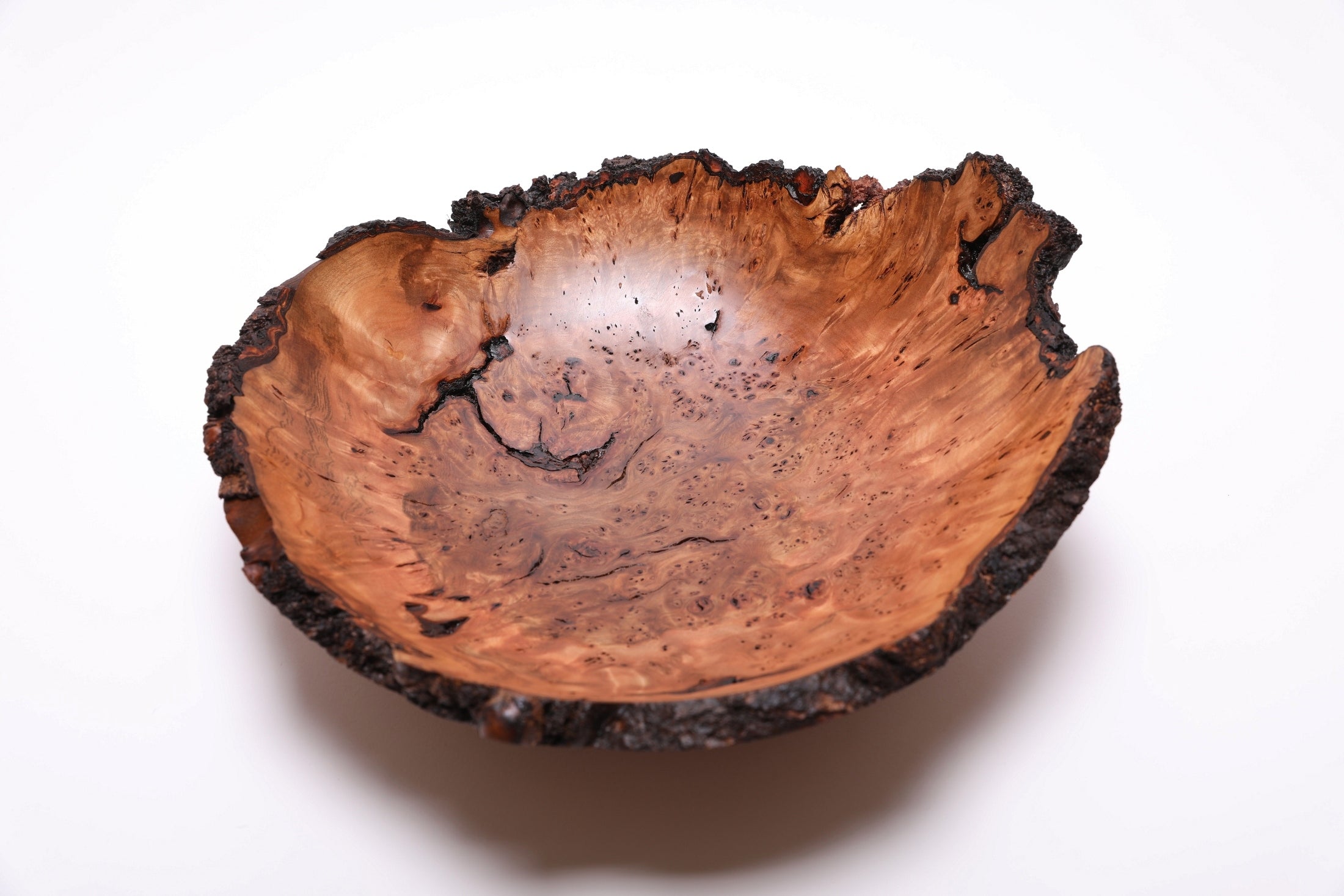 #2655 Natural Edge Sweet Gum Wooden Bowl  (14" x 4 1/2")