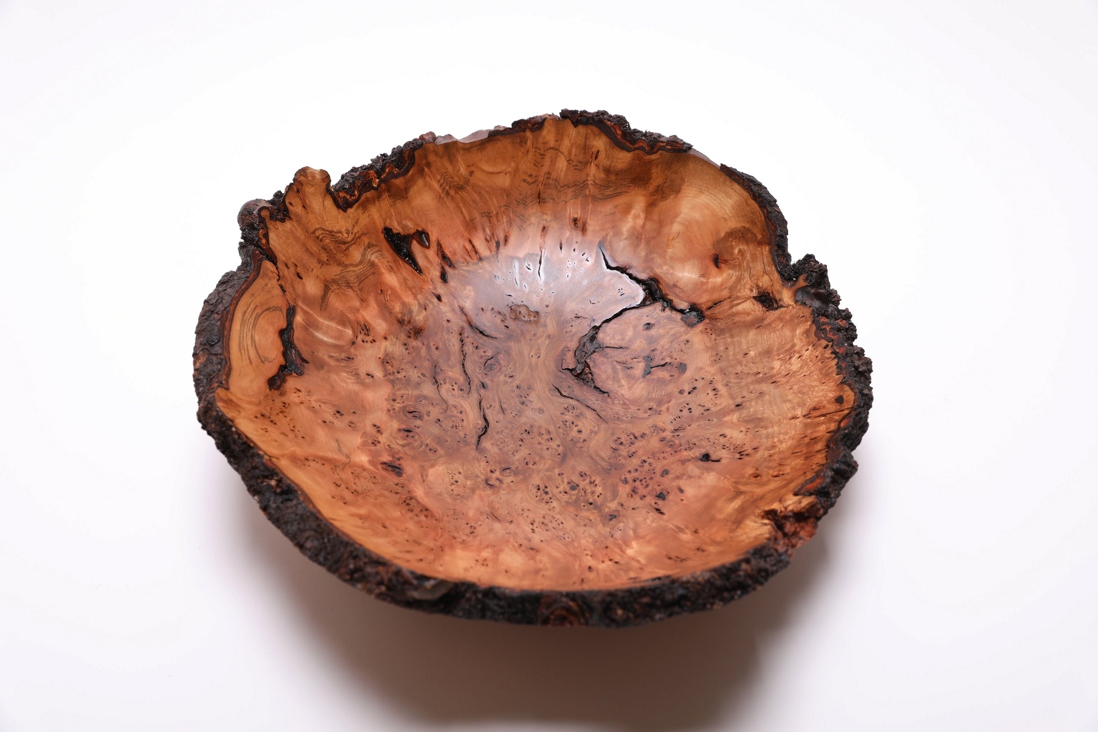 #2655 Natural Edge Sweet Gum Wooden Bowl  (14" x 4 1/2")