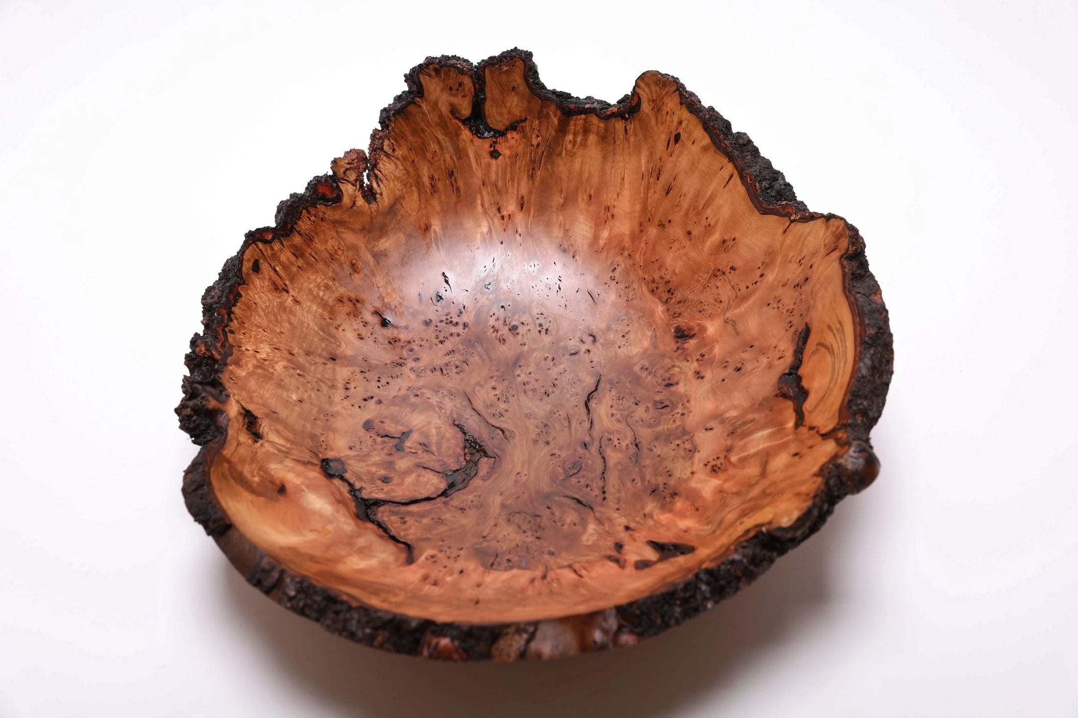 #2655 Natural Edge Sweet Gum Wooden Bowl  (14" x 4 1/2")