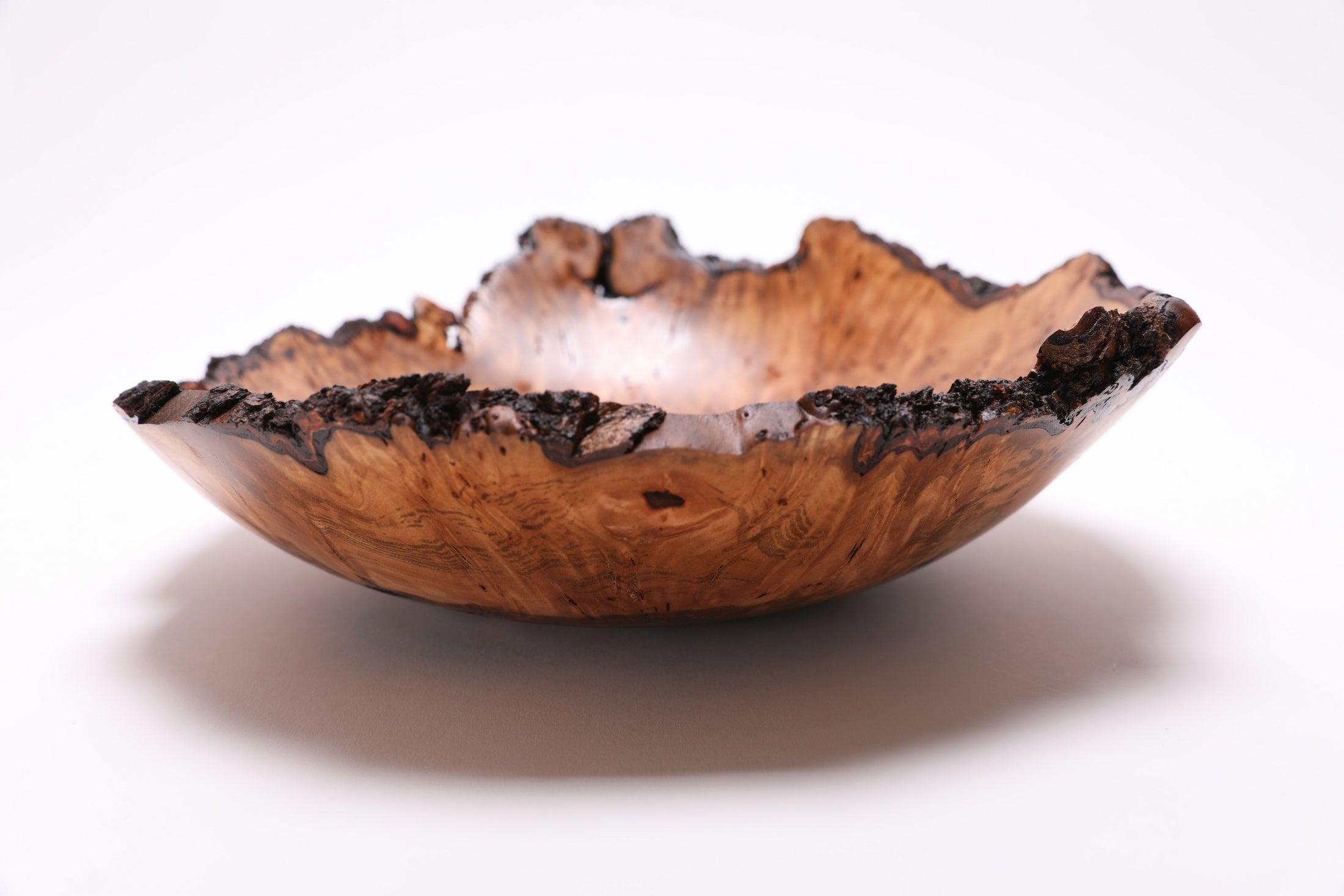 #2655 Natural Edge Sweet Gum Wooden Bowl  (14" x 4 1/2")
