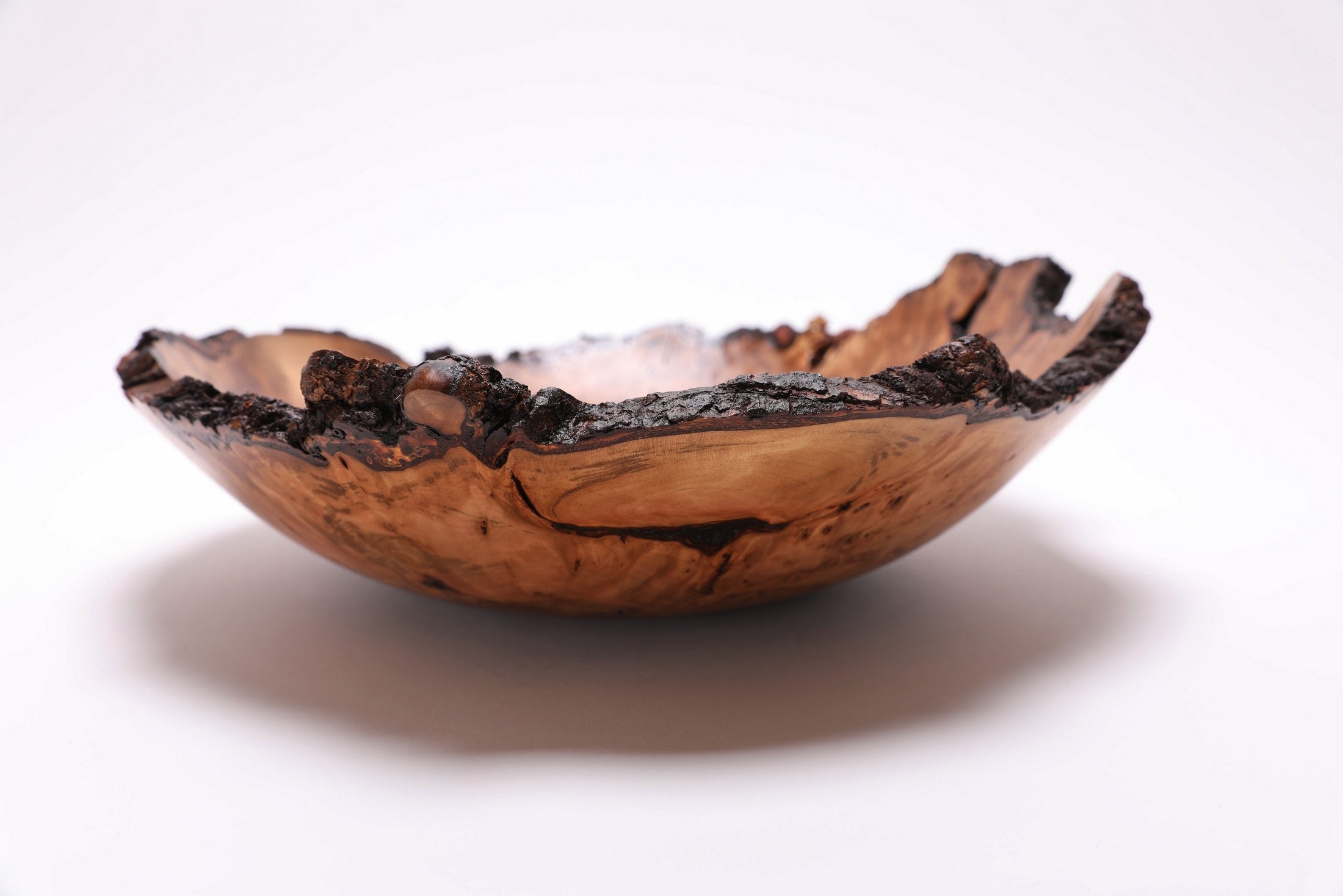 #2655 Natural Edge Sweet Gum Wooden Bowl  (14" x 4 1/2")