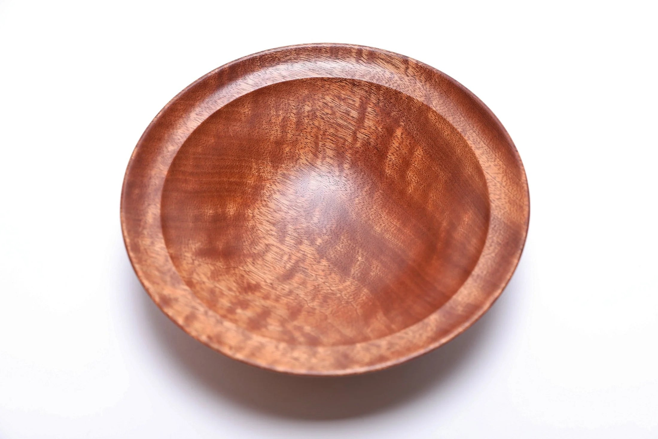 #2657 Pommele Sapele Wooden Bowl  (7 3/8" x 2")
