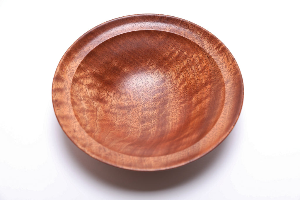 #2657 Pommele Sapele Wooden Bowl  (7 3/8" x 2")
