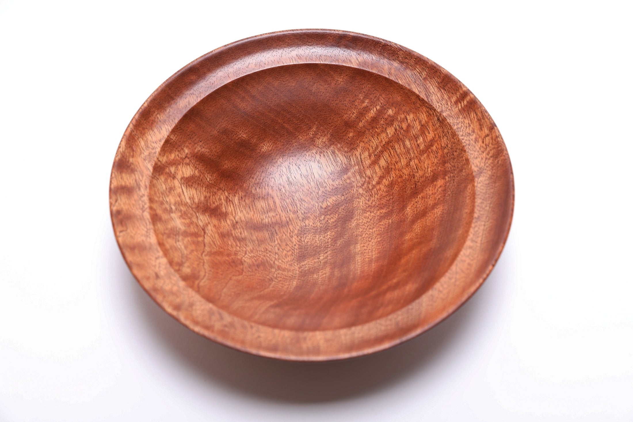 #2657 Pommele Sapele Wooden Bowl  (7 3/8" x 2")