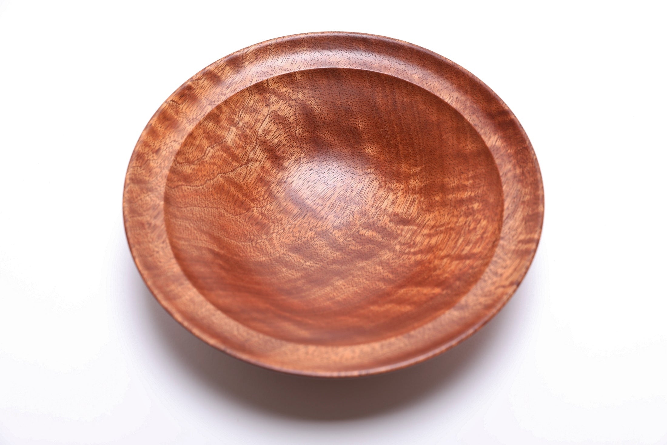 #2657 Pommele Sapele Wooden Bowl  (7 3/8" x 2")