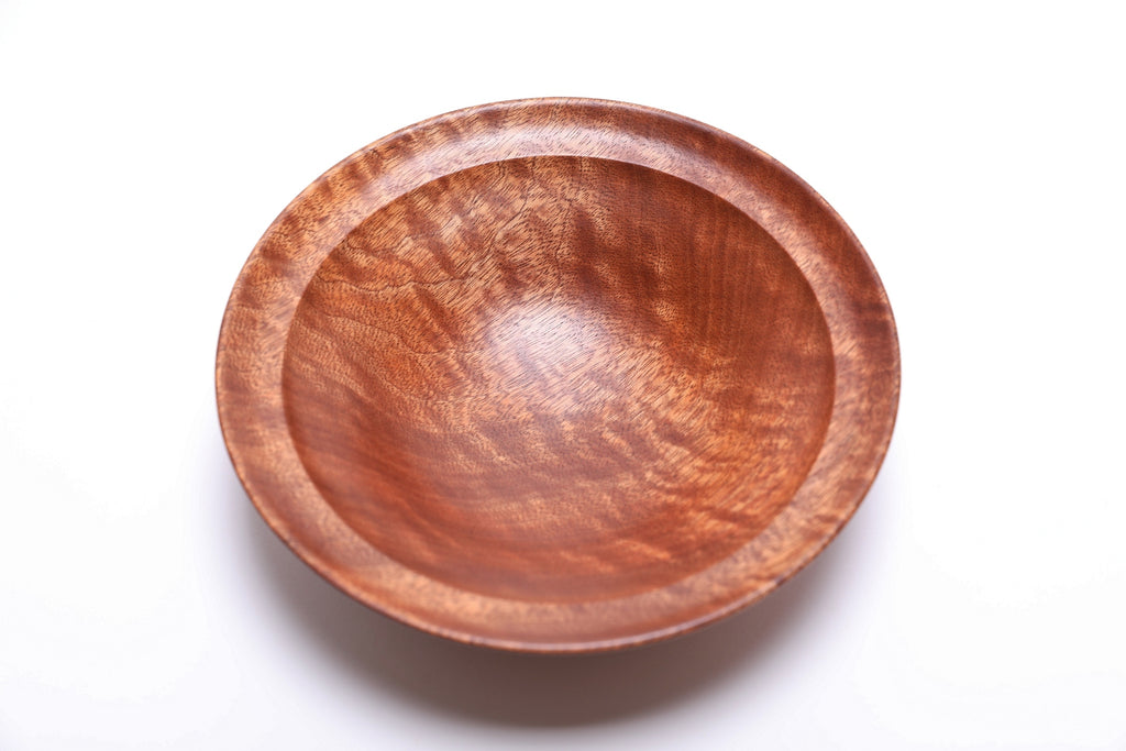 #2657 Pommele Sapele Wooden Bowl  (7 3/8" x 2")