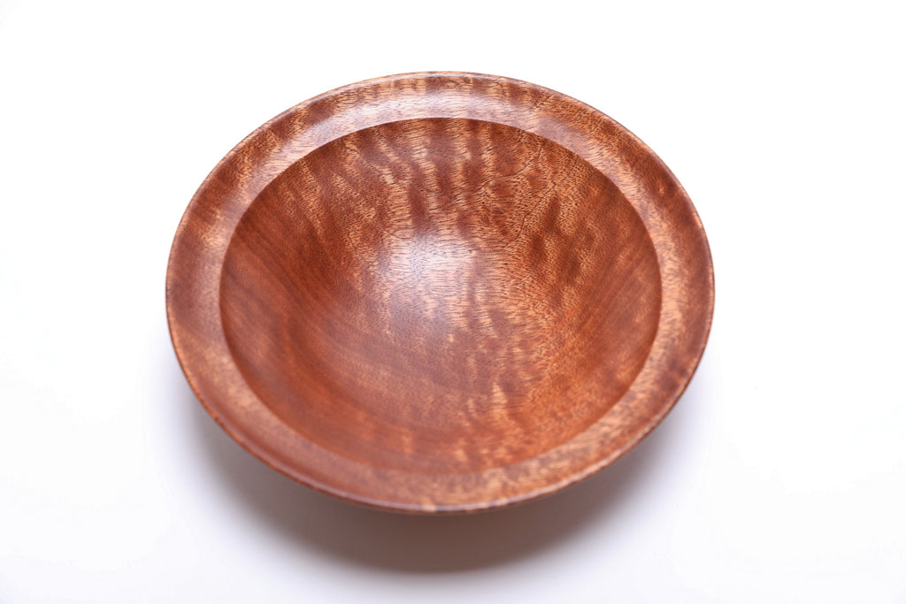 #2657 Pommele Sapele Wooden Bowl  (7 3/8" x 2")