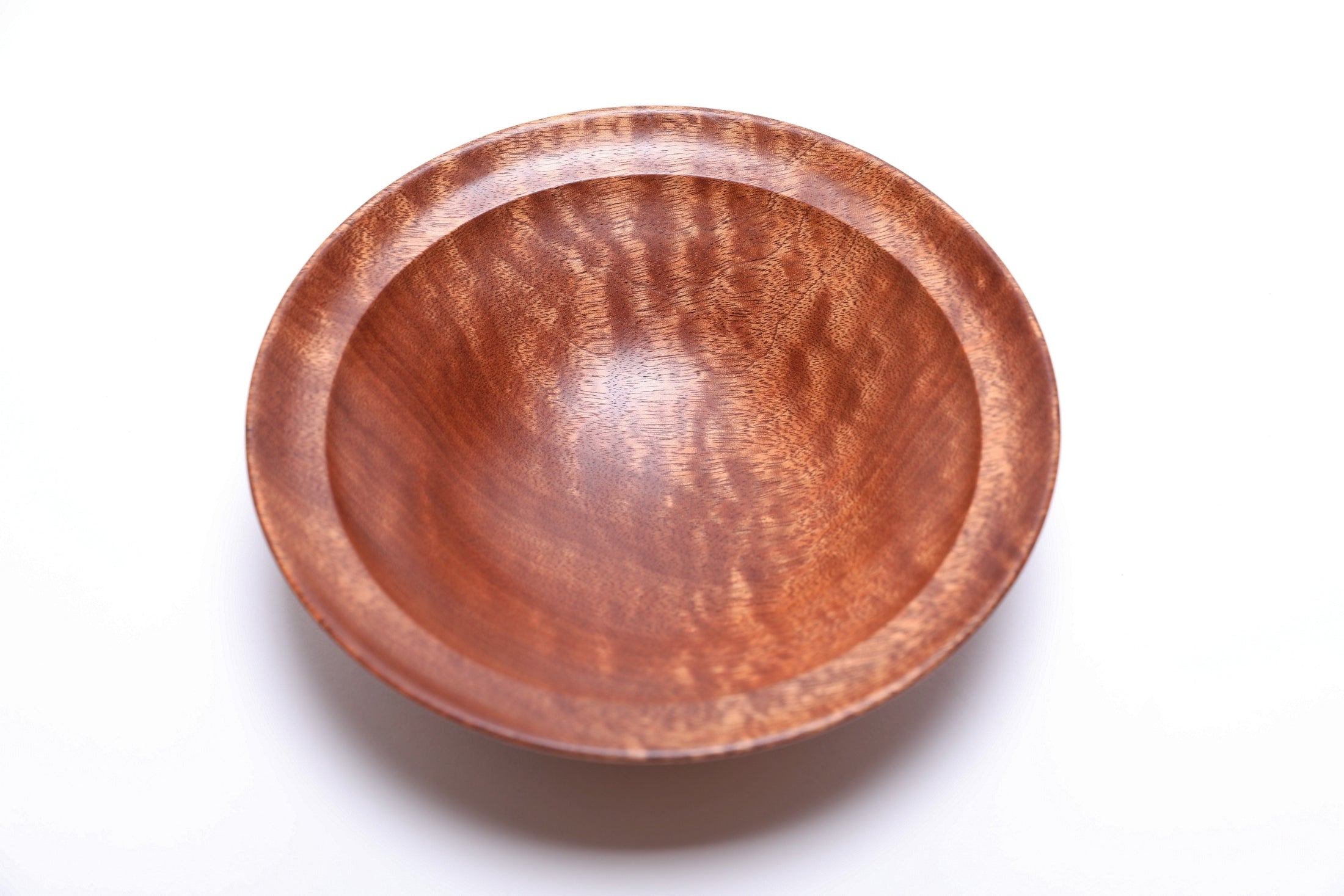#2657 Pommele Sapele Wooden Bowl  (7 3/8" x 2")