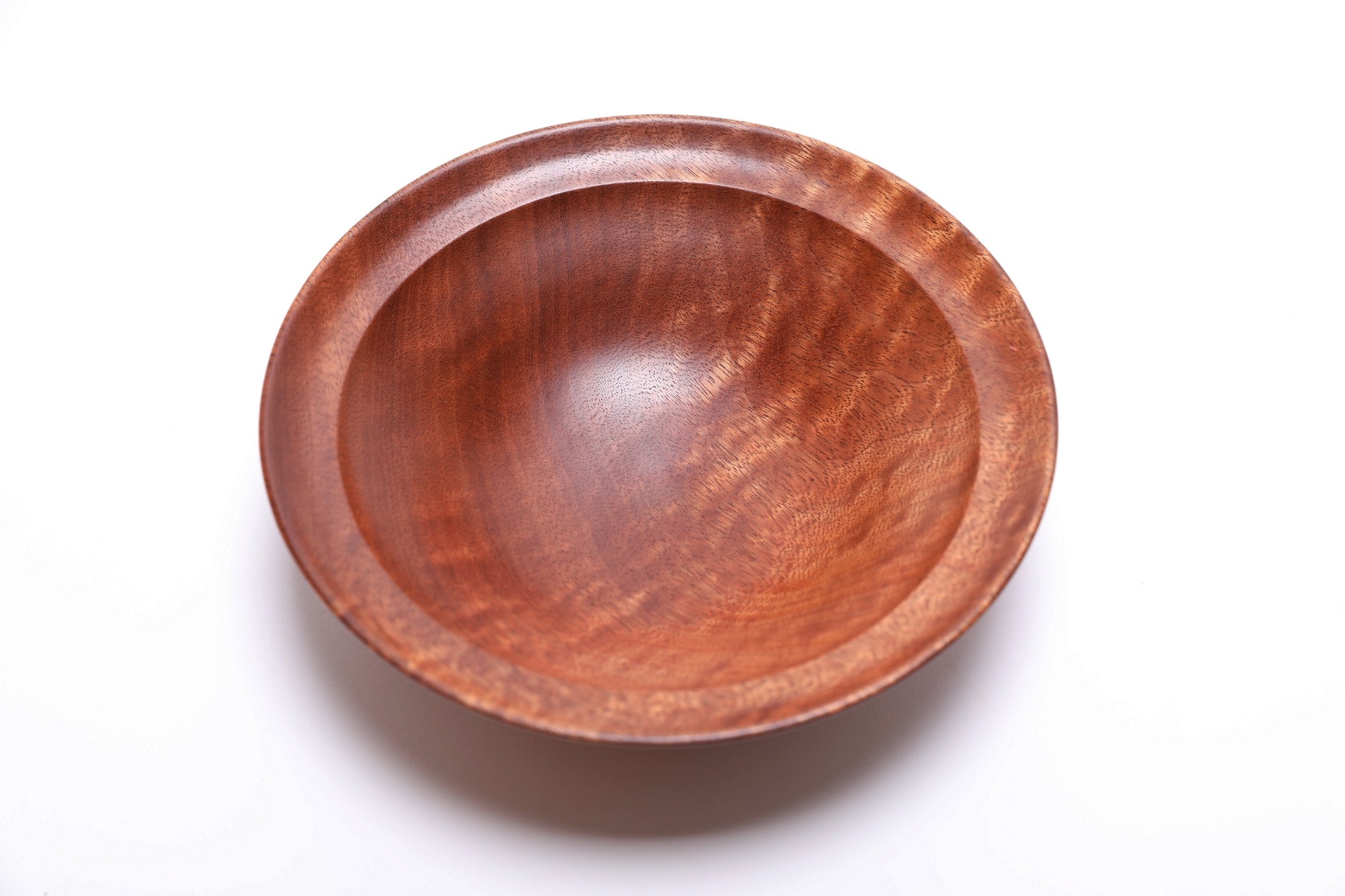 #2657 Pommele Sapele Wooden Bowl  (7 3/8" x 2")