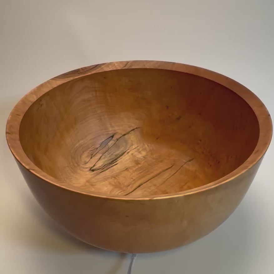 #2870 Extra Large Figured Spalted Maple Wooden Bowl  (19 1/2" x 9")