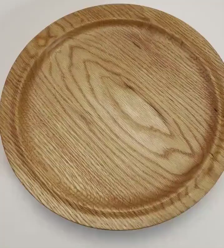 #2230 Red Oak Wooden Platter  14 1/4" x 1 1/4"