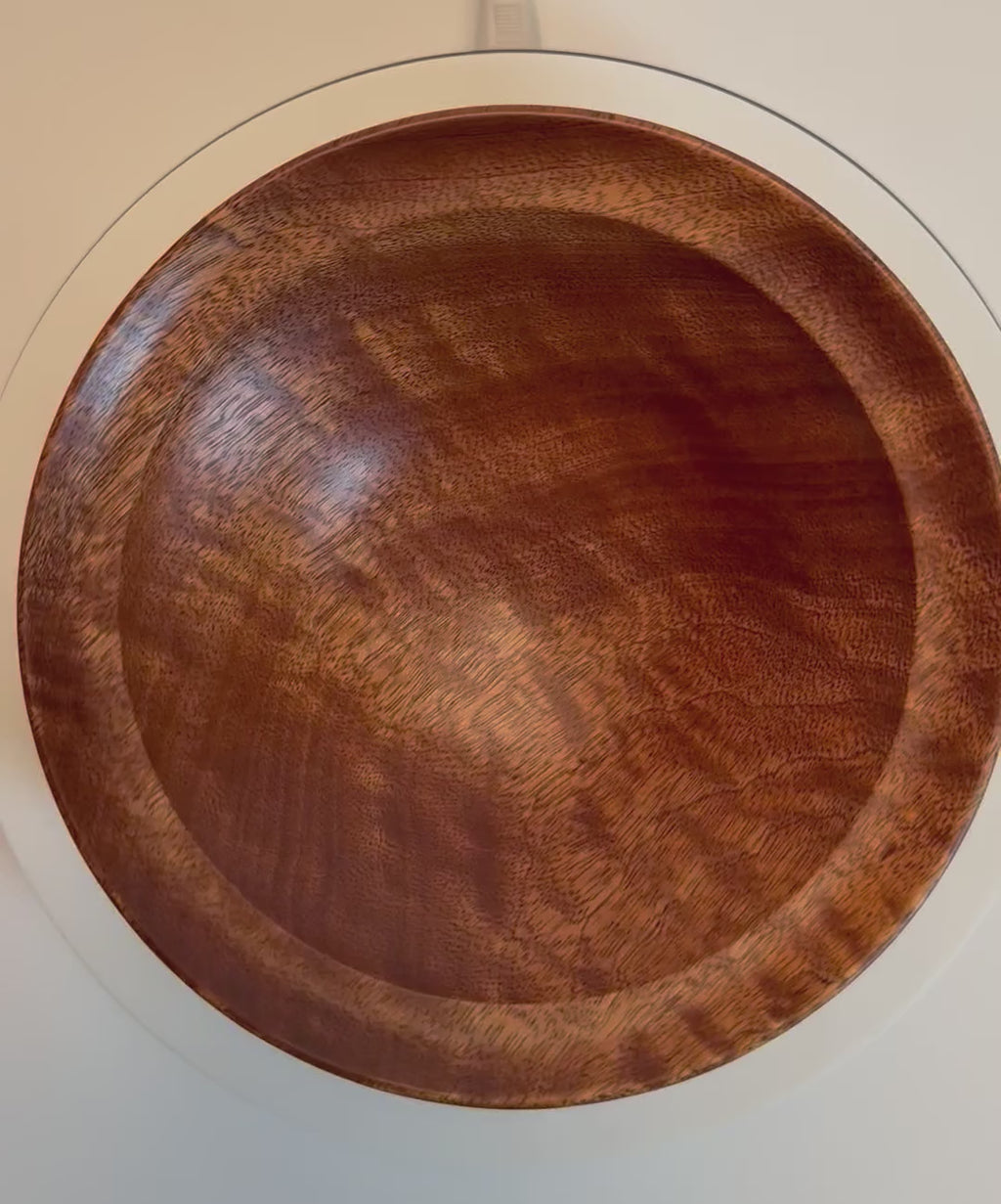 #2657 Pommele Sapele Wooden Bowl  (7 3/8" x 2")