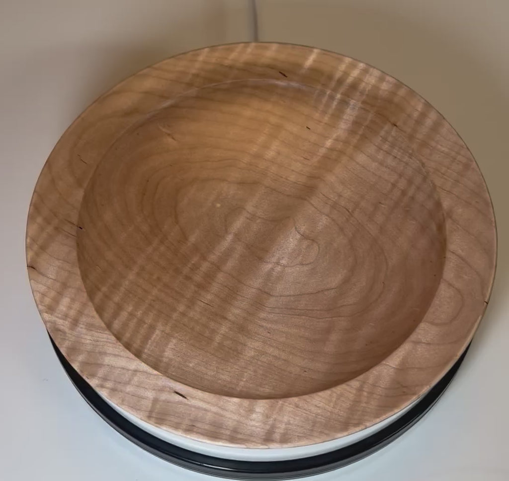 #2695 Shallow Tiger Maple Wooden Bowl  (9 1/2" x 1 1/4")