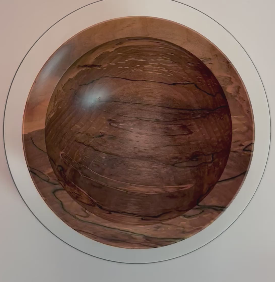#2601 Spalted Ambrosia Maple Wooden Bowl  6 7/8" x 2 3/4"